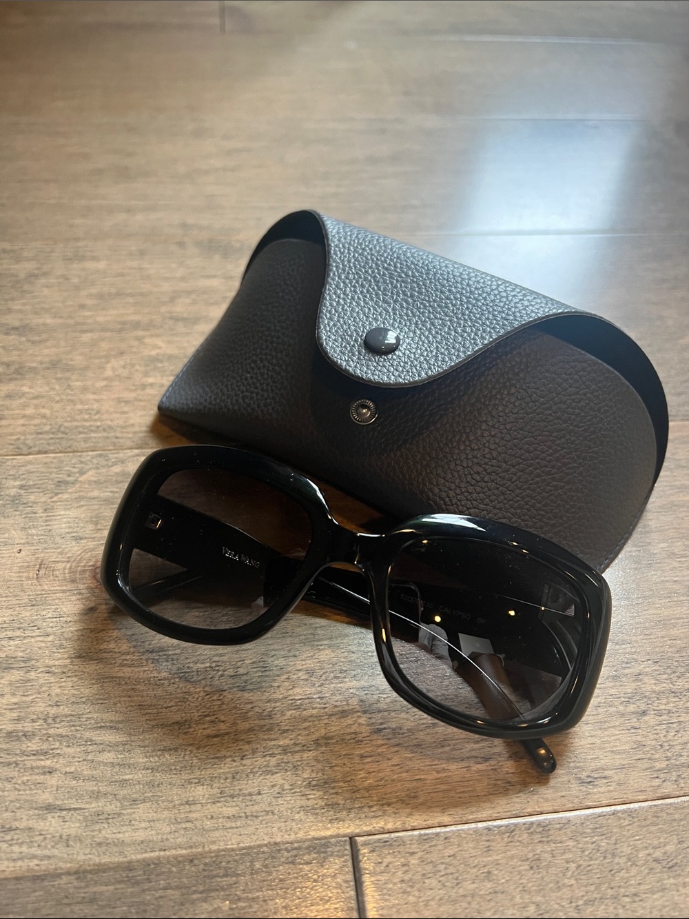 Vera Wang Glossy Black Oversized Square Women's Sunglasses